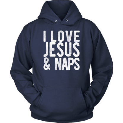 "I LOVE JESUS AND NAPS" Tee-Shirt, Sweatshirt, Tank or Hoodie - Adoration Apparel | Christian Shirts, Hats, for Women, Men and Toddlers